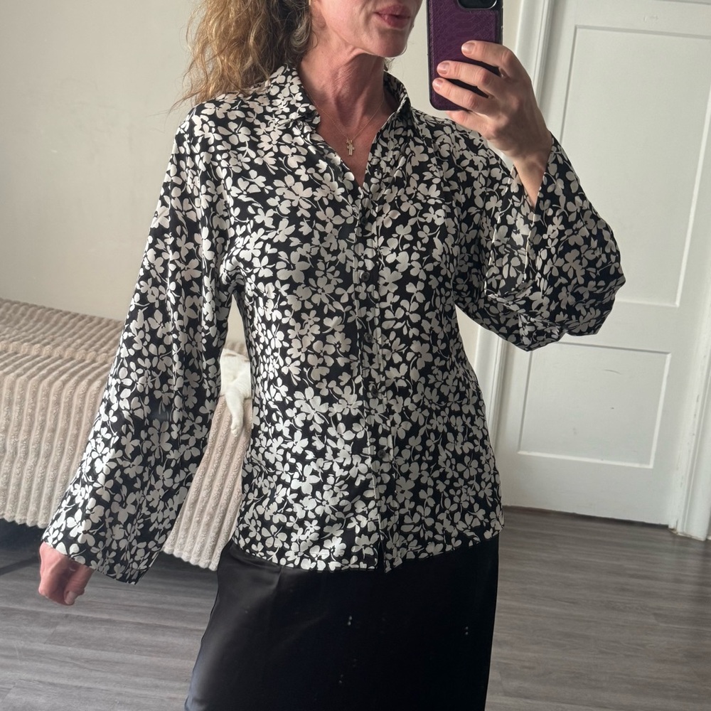 Michael Kors Collection 100% Silk Blouse Size 2 Made in Italy